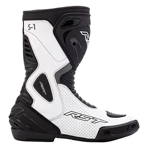 Image of RST S1 MENS BOOTS 3050 Motorcycle Motorbike Biker Rider Sports Racing Touring CE Approved Boots - White Black - 9 UK