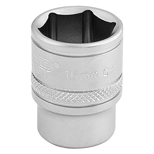 Image of Draper 16542 3/8-Inch Square Drive 6 Point Metric Socket, 16mm Size, Blue