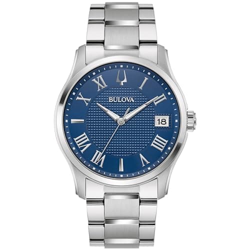 Image of Bulova Wilton Classic Quartz Blue Dial Men's Watch 96B386, Quartz Movement