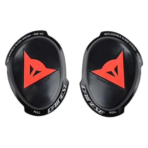 Image of Dainese - Knee Slider Rss 4.0 - Full Kit, Knee Protector for Motorcycles, for Men and Women, Black/Fluo Red