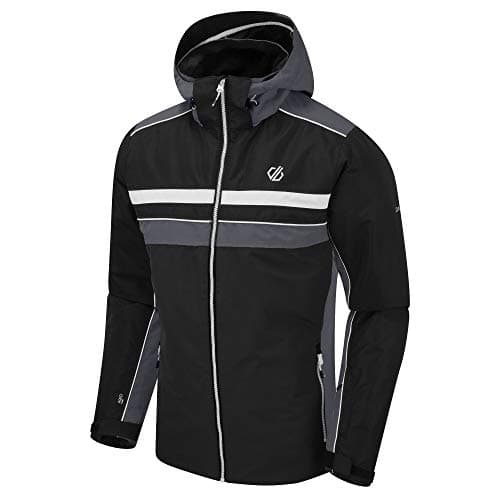 Image of Dare 2b Vindicator Waterproof Breathable Taped Seams Underarm Vents Foldaway Hood Jacket Jackets - Black/Ebony, X-Small