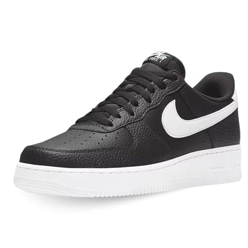 Image of NIKE Men's Air Force 1 '07 Basketball Shoe, Black White, 7 UK