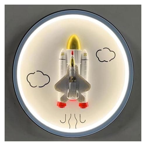 Image of Cute Modern Cartoon LED Wall Lamp - Creative Night Light Sconce for Kids' Bedroom, Nursery Decor, and Baby Gifts(25(Dia),Rocket)