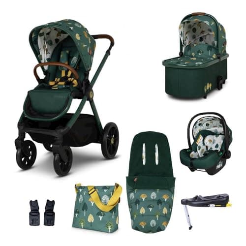 Image of Cosatto Giggle 4 Travel System Everything Bundle | Pram, Pushchair, Carrycot & Tote, Infant Carrier Car Seat & Base | Birth-4 Years, i-Size Group 0 | Compact Fold, Footmuff, Bag, Raincover (Faraway)