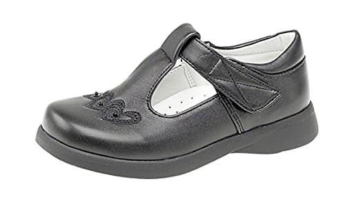 Image of Girls Touch Fastening T-bar Shoes BLACK size 1 UK