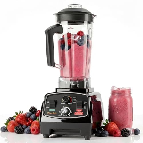 Image of WantJoin Professional Blender, ETL listed 2000ml Commercial Blender for kitchen Max 1800W High Power Home and Commercial with Timer, Smoothie Maker 2000ml for Crushing Ice, Frozen Dessert, Soup,fish