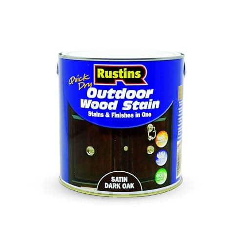 Image of Rustins Quick Dry Outdoor Wood Stain Dark Oak 2.5L- Durable and Weather-Resistant Finish, Fast Drying, Vibrant Color for Decks, Fences, & Furniture, Available in Many Wood Shades