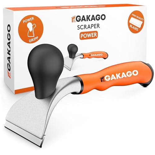 Image of Gakago Power Scraper with 65 mm Tungsten Carbide Scraper Blade - Ergonomic Non-Slip Handle - Heavy Duty Surface Scraper for Wood, Metal, Concrete and Stone