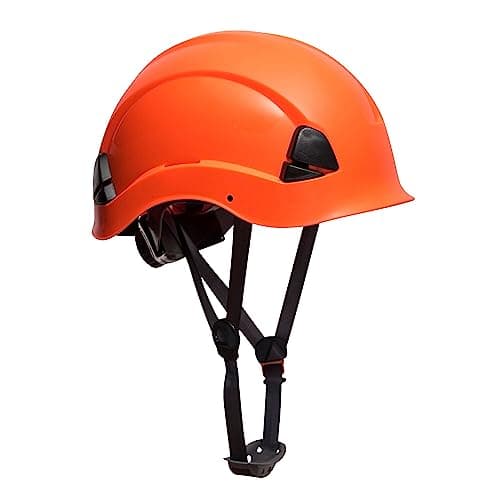 Image of Portwest PS53 Height Endurance Helmet Hard Hat Head Protection Construction Electrical Safety Work Adjustable Chin Strap 6-Point Harness, Orange, One Size