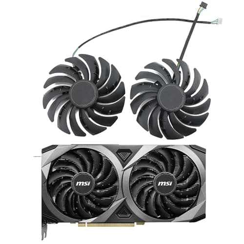 Image of MSI RTX 3060 3060Ti 3070 VENTUS 2X OC GPU Series Replacement Fan for MSI Graphics Cards, Air Cooling, 12V, 4-Pin Graphics Card Cooler, VGA Card Replacement GPU Fan PLD10010S12HH