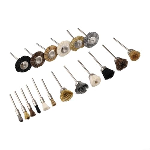 Image of 18pcs For Metal Cleaning and Rust Removal Wire Brushes for Rotary Tools Including Brass and Steel Wire Wheels for Polishing