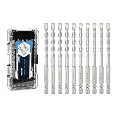 Image of MOXPIFY 10pcs Concrete Drill Bits, 6mm x 110mm Masonry Drill Bit Set for Impact Drill/Driver, Hex Shank