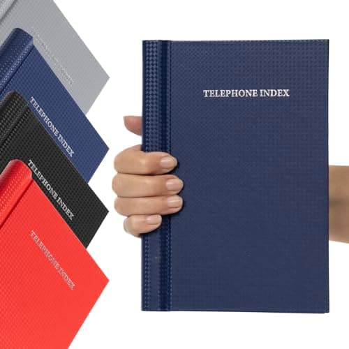 Image of Telephone Address Book A-Z Index Hard Back Cover A5 Address Book Spiral Desgin (Blue Spiral)