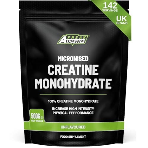 Image of Freak Athletics Creatine Monohydrate Powder 500g (142 Servings Unflavoured) 100% Micronised Creatine Powder