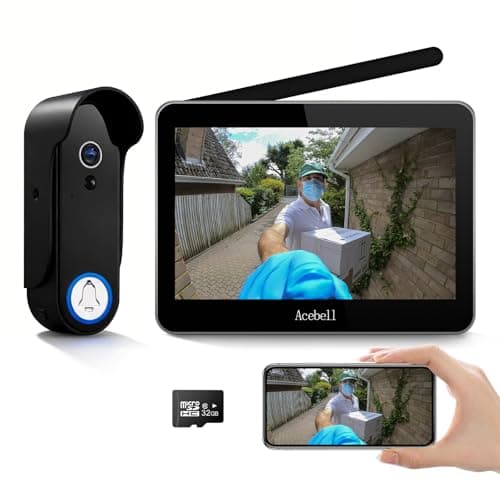 Image of ACEBELL WiFi 1080P Video Doorbell Camera with Monitor, Wireless Video Doorbell Intercom System with 7''Touchscreen Display, Motion Detection, Night Vision, No Subscription, APP Control