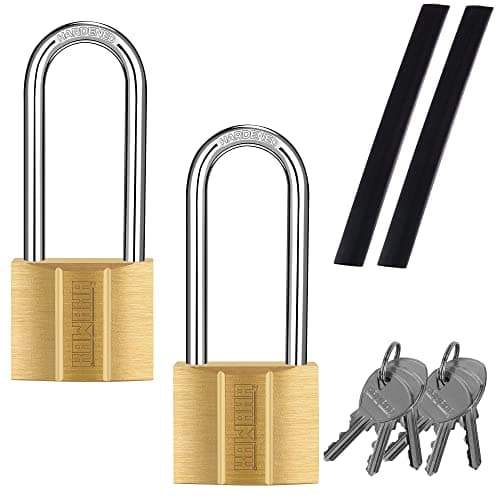 Image of KAWAHA 81/40L-2P Long Shackle Keyed Padlock (Keyed Alike, Waterproof, Solid Brass Lock) for Sheds, Storage Unit, School, Gym Locker, Fence, Toolbox, Hasp, Storage - 40mm L*2