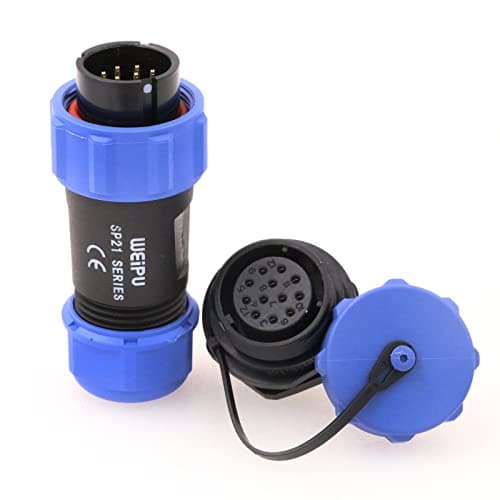 Image of ZBLZGP WEIPU SP21 SP2110/P+SP2112/S IP68 Waterproof 12 Pin Docking Screw Welding Solder Cable Wire Connector Male Plug