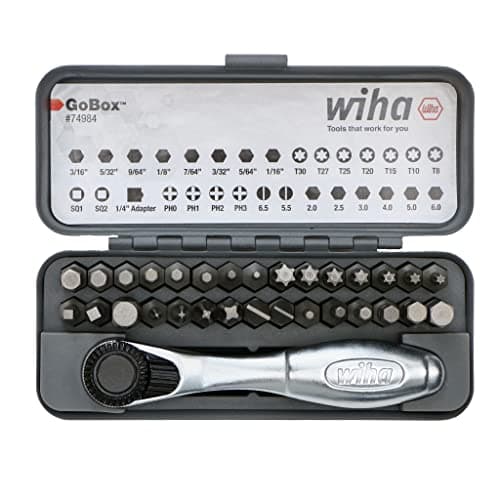 Image of Wiha 74984 32 Piece GoBox Standard Bit Set with Mini Ratchet