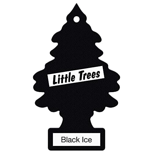 Image of Little Trees Air Freshener Tree MTZ04 Black Ice Fragrance For Car Home Boat Caravan - Six Pack