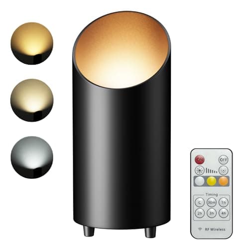 Image of Wireless Spot Lights, Dimmable Modern Uplighter Wall Wash Lamps, Accent Light Indoor with Remote Control, 5000mAh Battery Operated Plant Uplighters Indoor with Timer, 3000K/4000K/6000K