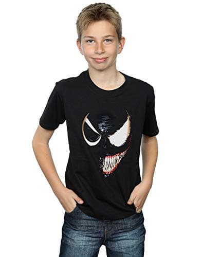 Image of Marvel Boys Venom Split Face T-Shirt Black 9-11 Years