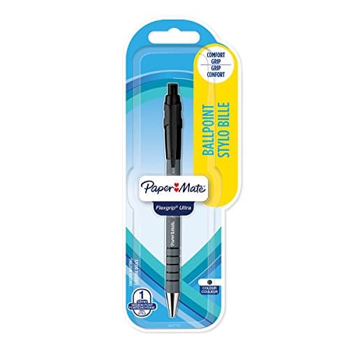 Image of Paper Mate Flexgrip Ultra Retractable Ballpoint Pen | Medium Point (1.0mm) | Black | 1 Count