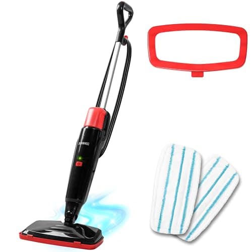 Image of Duronic Electric Steam Mop STM15 BK 1500W Chemical Free Steamer Mops with 500ml Water Tank Automatic Upright Steam Cleaner Mop for Hard Floors Carpet Germ & Bacteria Removal Black