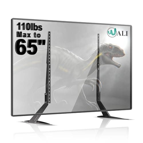 Image of WALI Universal TV Stand, TV Legs for 22 to 65 Inch Flat Screen TVs, Height Adjustable TV Feet, Table Top TV Stand Holds up to 50 kg, Max VESA 800 x 500mm, Black (TVS001)
