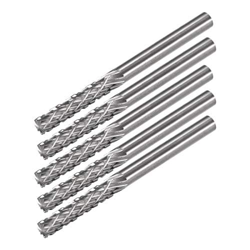 Image of sourcing map Tungsten Carbide Rotary Files 1/8" Shank, Double Cut Top Toothed Cylinder Shape Rotary Burrs Tool 3mm Dia, for Die Grinder Wood Soft Metal Polishing Model Engineering, 5pcs