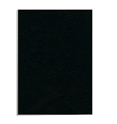 Image of Fellowes 100% Recyclable A4 Leatherboard Binding Covers Heavyweight 250gsm Presentation Covers - FSC, Black, Pack of 25