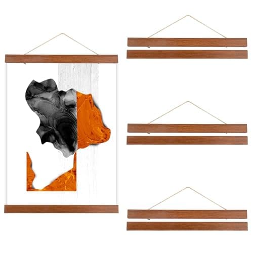 Image of 3 Pieces Poster Frame A3 Poster Hangers 31cm Picture Hanging Strip Magnetic Poster Hanger Frameless Wooden Frame Canvas Frame Magnet Frame Hanging Kit for Posters, Pictures, Prints, Photos, Maps