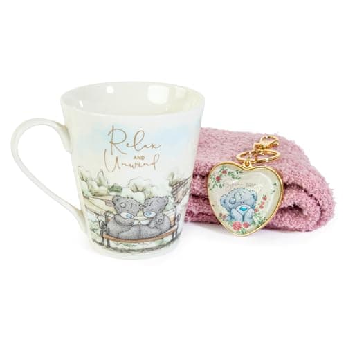 Image of Me To You Tatty Teddy Socks, Mug & 'Shine Bright' Keyring in Luxury Gift Box - Signature Collection, Pink, White/Colorless