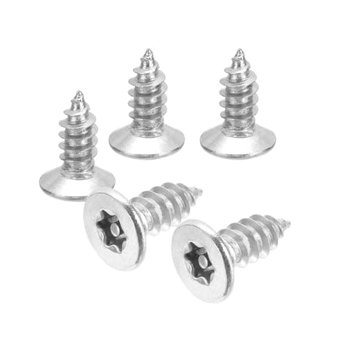 Image of PATIKIL 50 Pcs Flat Head Torx/Star Screws, M6 x 16mm Torx Drive Self Tapping Wood Screws Stainless Steel Countersunk Tamper Proof Screw with T30 Bit for Wood Soft Metal