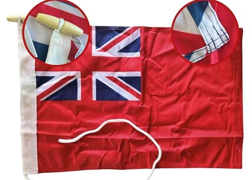Image of NWFlags Red Ensign Flag 150d Nylon Rope & Toggle 18" x 12" | Merchant Navy Flag