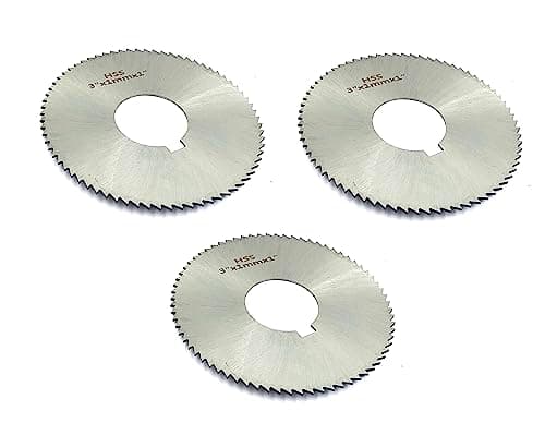 Image of ASSORTS Pack of 3 Pcs Slitting Saw Cutting HSS M2 Blades - Keyway Hole, 1" Bore, 72 TPI, Compatible with Aluminium, Brass, Wood & Mild Steel
