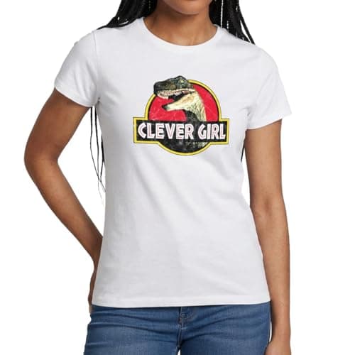 Image of Spreadshirt Jurassic Park Raptor Clever Girl Women's T-Shirt, XL, White