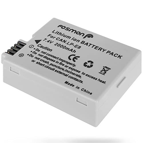 Image of Fosmon LP-E8 High Capacity Lithium-Ion Rechargeable Replacement Battery Compatible with Canon EOS 700D / 550D / 600D / 650D, Rebel T2i / T3i / T4i / T5i, Kiss X5 / EOS Kiss X6i