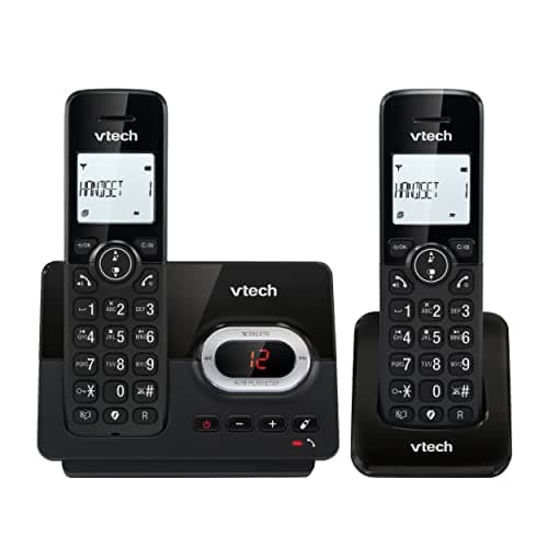 Image of VTech CS2051 DECT 2 Handset Cordless Home Telephone Answering Machine, Nuisance Call Blocker, Long Range, Caller ID Call Waiting, Speakerphone, Intercom, 1.8'' Backlit Display, Big Buttons (Renewed)