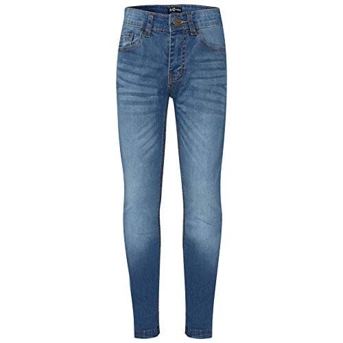 Image of A2Z 4 Kids Faded Denim Jeans Comfort Stretch Skinny - Boys Jeans JN52 Mid Blue 13-14