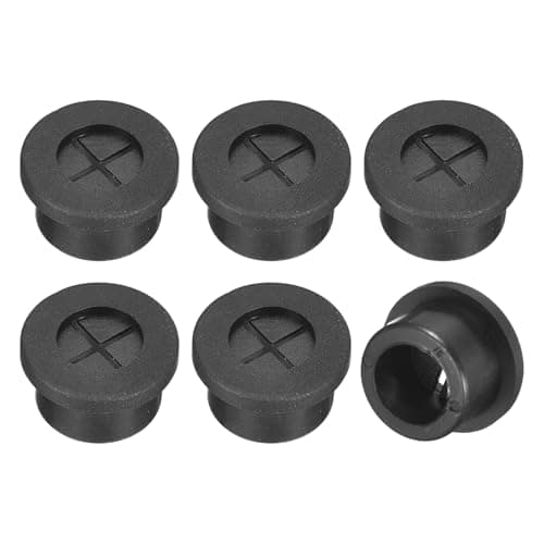 Image of sourcing map 6 Pcs Cable Cord Grommet, 5/8 Inch (16mm) Desk Grommet Flexible Rubber Grommets Wire Hole Cover Pass Through for Office Computer Desk Wire Organizer, Black