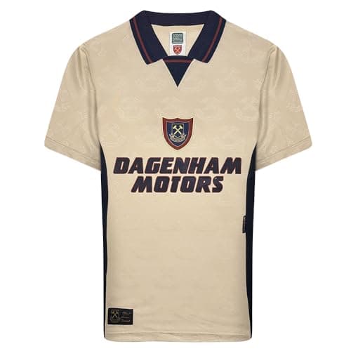 Image of Score Draw West Ham United 1996 Away Retro Shirt Ecru X-Large Polyester