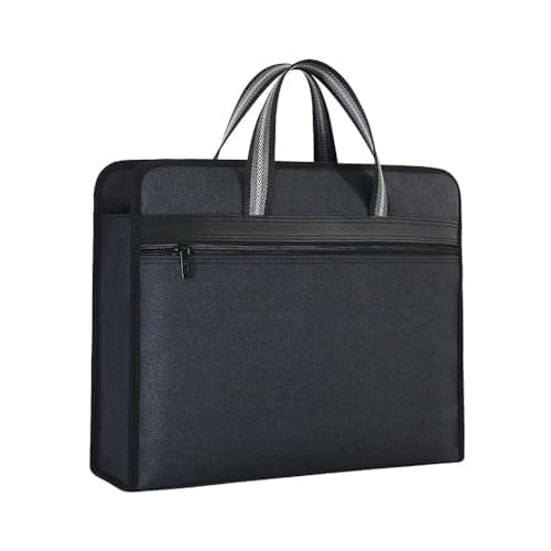 Image of Oaygat A4 Document Bag Case Large Capacity Document File Storage Briefcase Oxford File Bag Portable Folder Organizer Files Folder Tote with Pocket IPad Laptop Tote Pouch Zipper Case