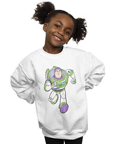 Image of Disney Girls Toy Story 4 Classic Buzz Lightyear Sweatshirt White 7-8 Years