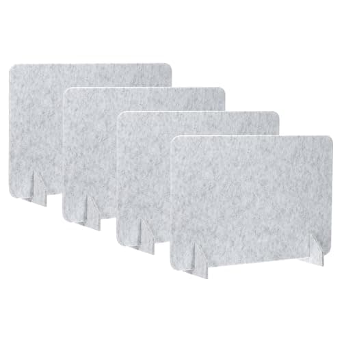 Image of PATIKIL Desk Divider, 4 Set 24 x 16 Inch Acoustic Freestanding Desk Divider Desk Privacy Panel with 8 Pcs Support Feet for Library Office Workstation,Light Grey