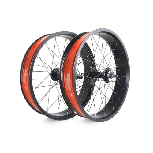 Image of ZCXBHD 20in/24in/26in X 4.0" Fat Tire Bike Wheelset Disc Brake Front Rear Wheel QR 135mm/195mm 36H Hubs 14G Spokes For 7-10s Rotary Freewheel E-bike Snow Beach Bike Wheels(Front+Rear,20IN)