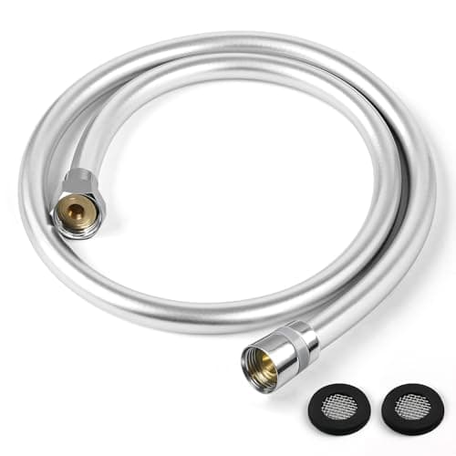 Image of LEEFE PVC Smooth Shower Hose Flexible Anti-Kink Handheld Shower Head Hose with Brass Connections 1.5M / 59 Inch