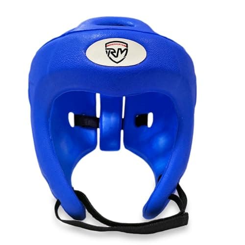 Image of RingMaster HeadGuard Martial Asts Open Face Head Gear Protection Kickboxing Taekwondo (Blue, Small-Medium (Junior))