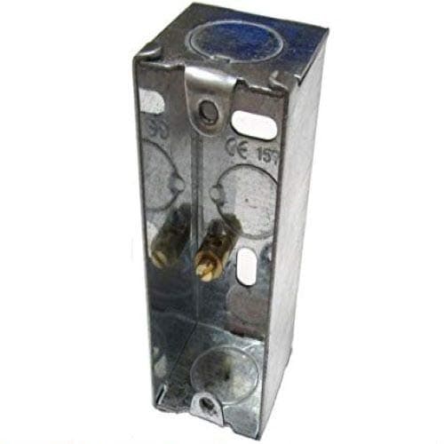 Image of Single 1 Gang 25mm Architrave Metal Pattress Electrical Wall Back Box