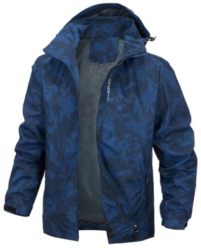 Image of PADOLA Men's Jackets for Men UK Lightweight Waterproof Jackets Mens Windbreaker work Jackets Soft Shells Rain Coats (XL,football blue)