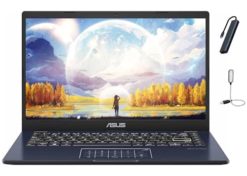 Image of ASUS Vivobook Go 14 E410 14 inch FHD Thin Light Laptop, Intel Celeron N4500, 4GB RAM, 128GB eMMC + 512GB SSD, Intel UHD Graphics, Windows 11 Home S, Star Black